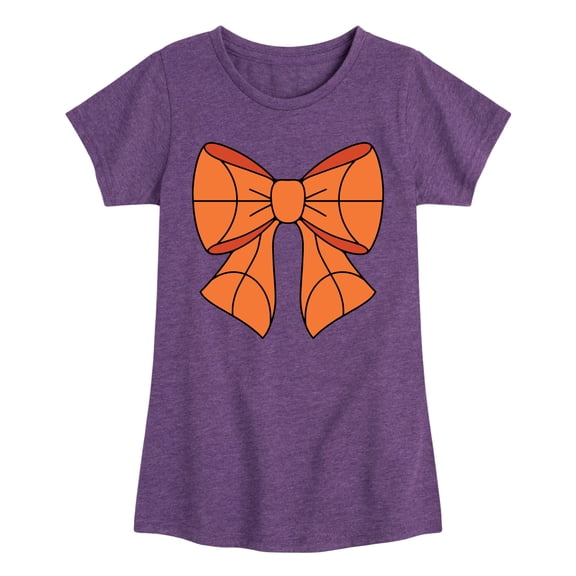 Instant Message - Basketball Bow - Youth Girls Short Sleeve T-Shirt
