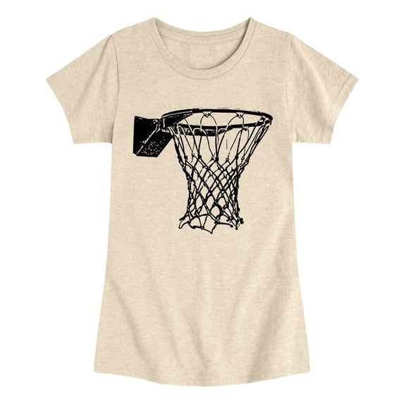 Instant Message - Basketball Rim Net Fitted Short Sleeve Graphic T-Shirt