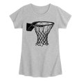 thumbnail image 1 of Instant Message - Basketball Rim Net Fitted Short Sleeve Graphic T-Shirt, 1 of 5