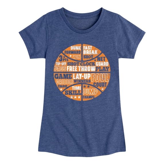Instant Message - Basketballl Phrases Fitted Short Sleeve Graphic T-Shirt