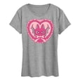 thumbnail image 1 of Instant Message - Halloween Bat Coquette Pink Lace Heart Women's Short Sleeve Graphic T-Shirt, 1 of 5