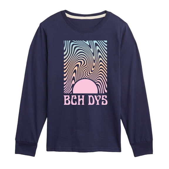 Instant Message - Bch Dys Abstract Sunset Long Sleeve Graphic T-Shirt