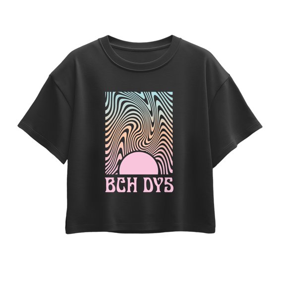 Instant Message - Bch Dys Abstract Sunset - Youth Girls Boxy T-Shirt