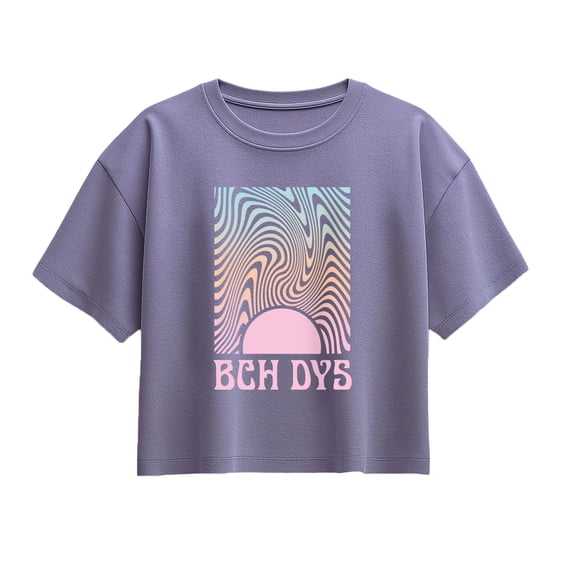 Instant Message - Bch Dys Abstract Sunset - Youth Girls Boxy T-Shirt