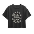 thumbnail image 1 of Instant Message - Be Kind Flowers Short Sleeve Boxy Graphic T-Shirt, 1 of 6