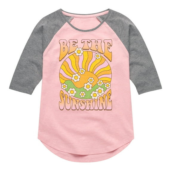 Instant Message - Be The Sunshine - Toddler & Youth Girls Raglan Graphic T-Shirt