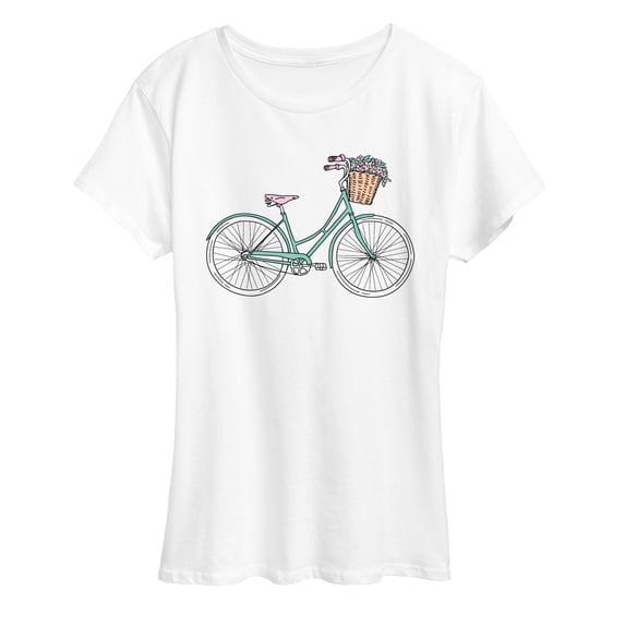 Instant Message - Beach Bike With Flowers Short Sleeve Graphic T-Shirt