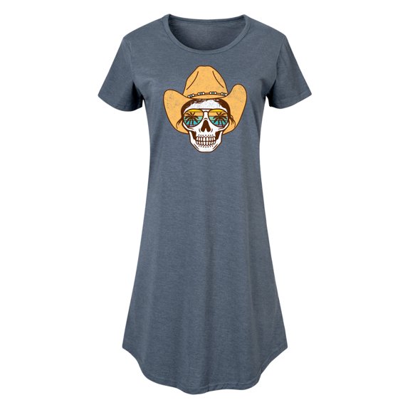 Instant Message - Beach Cowgirl Skull - Women's Any Way Dress