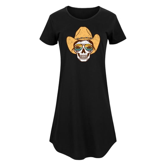 Instant Message - Beach Cowgirl Skull - Women's Any Way Dress