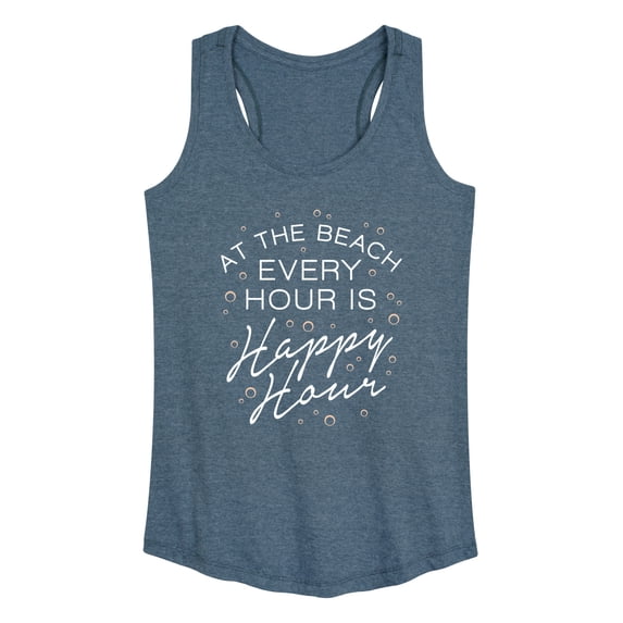 Instant Message - Beach Every Hour is Happy Hour Graphic Racerback Tank