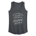 thumbnail image 1 of Instant Message - Beach Every Hour is Happy Hour Graphic Racerback Tank, 1 of 5