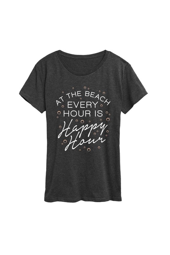 - Beach Every Hour is Happy Hour - Women's Short Sleeve Graphic T-Shirt