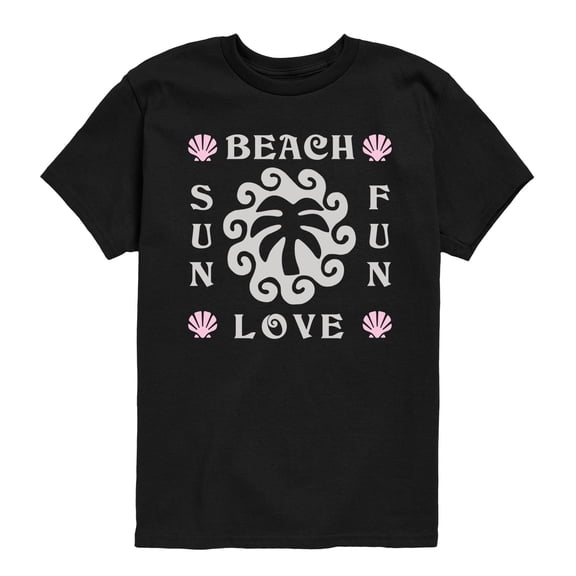 Instant Message - Beach Love Sun Fun - Youth Boys Short Sleeve Graphic T-Shirt