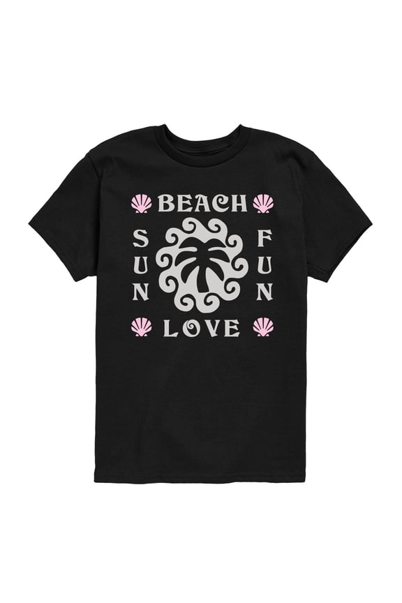 - Beach Love Sun Fun - Youth Boys Short Sleeve Graphic T-Shirt