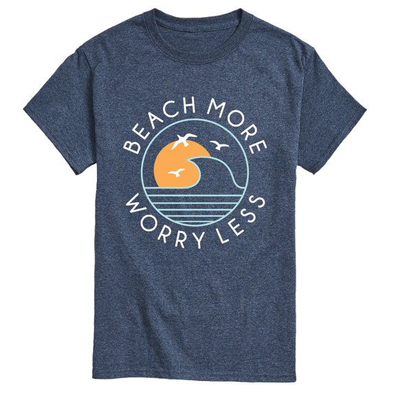 Instant Message - Beach More Worry Less Short Sleeve Graphic T-Shirt