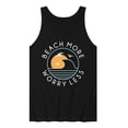 thumbnail image 1 of Instant Message - Beach More Worry Less - Men's Sleeveless Graphic Tank, 1 of 5