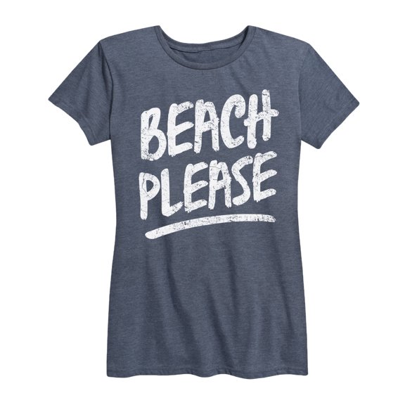 Instant Message - Beach Please, Stacked White - Women's Short Sleeve Graphic T-Shirt