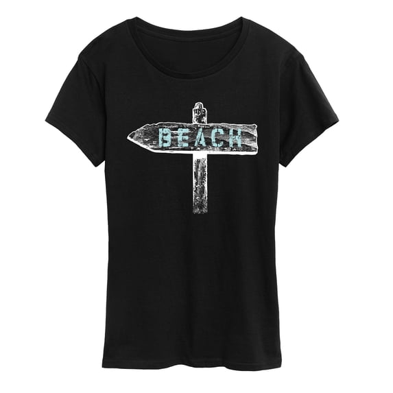 Instant Message - Beach Sign Short Sleeve Graphic T-Shirt