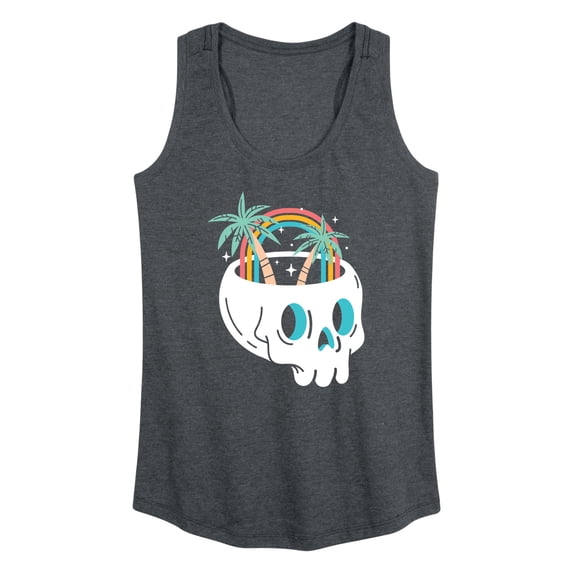 Instant Message - Beach Skull Graphic Racerback Tank