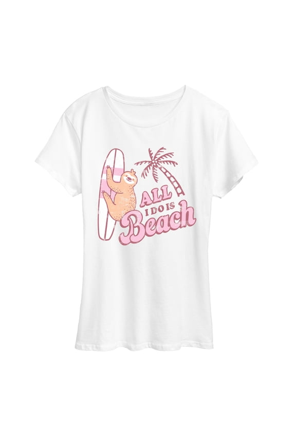 - Beach Sloth - Women's Short Sleeve Graphic T-Shirt