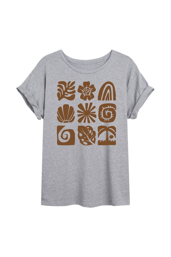 - Beach Squares  - Women's Oversized Graphic T-Shirt