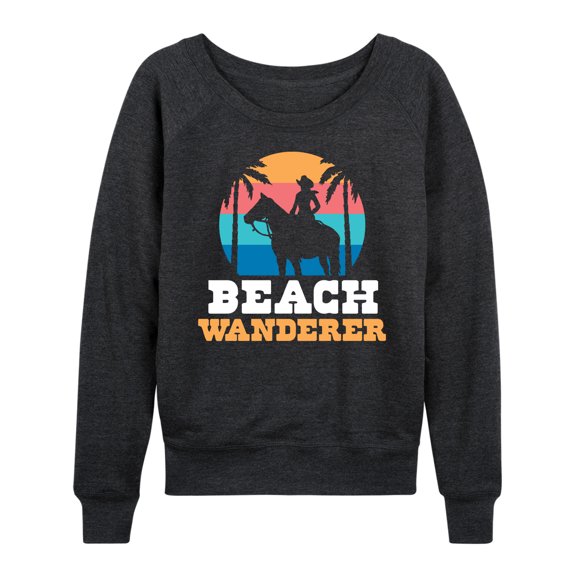 Instant Message - Beach Wanderer Cowgirl - Women's Lightweight French Terry Long Sleeve Shirt