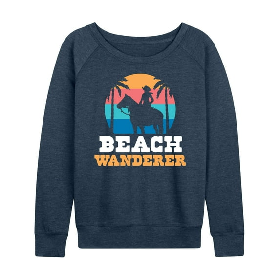 Instant Message - Beach Wanderer Cowgirl - Women's Lightweight French Terry Long Sleeve Shirt