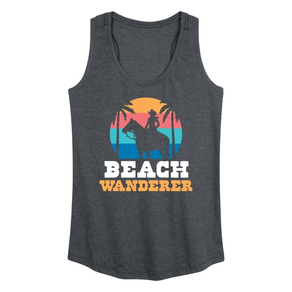 Instant Message - Beach Wanderer Cowgirl - Women's Racerback Tank Top