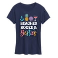 thumbnail image 1 of Instant Message - Beaches Booze And Besties - Women's Short Sleeve Graphic T-Shirt, 1 of 5