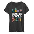 thumbnail image 1 of Instant Message - Beaches Booze And Besties - Women's Short Sleeve Graphic T-Shirt, 1 of 5