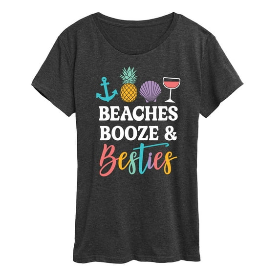 Instant Message - Beaches Booze And Besties - Women's Short Sleeve Graphic T-Shirt