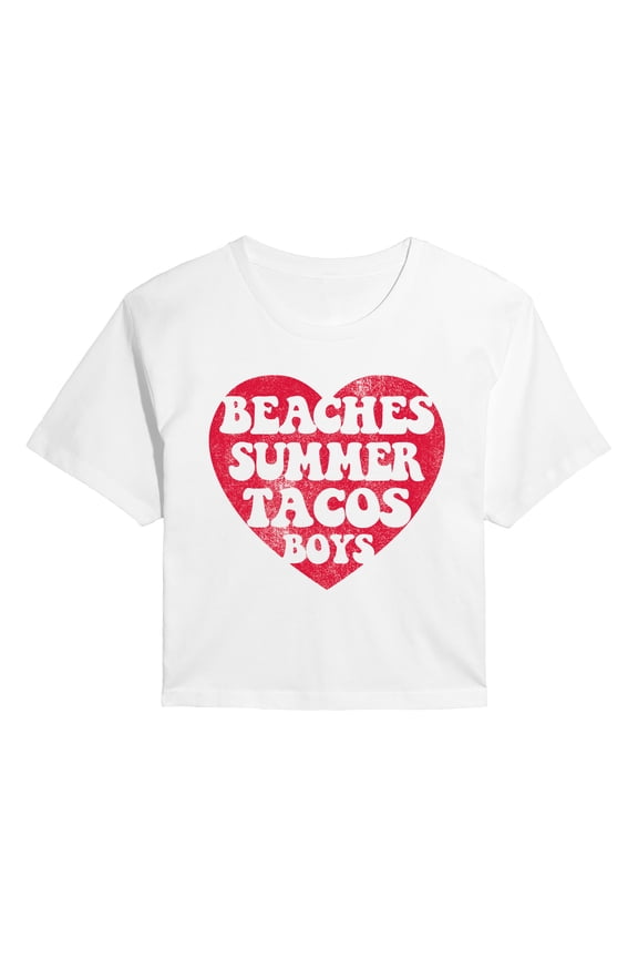 - Beaches Summer Tacos Boys - Juniors Cropped Graphic T-Shirt