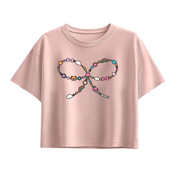 Instant Message - Bead Bow - Youth Girls Boxy T-Shirt