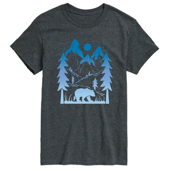 Instant Message - Bear And Mountains - Men's Short Sleeve Graphic T-Shirt