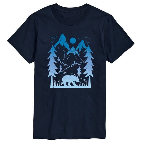 Instant Message - Bear And Mountains - Men's Short Sleeve Graphic T-Shirt