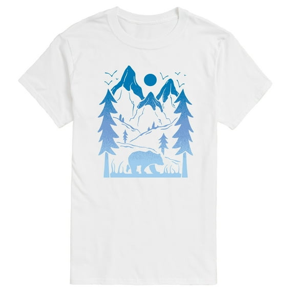 Instant Message - Bear And Mountains - Men's Short Sleeve Graphic T-Shirt