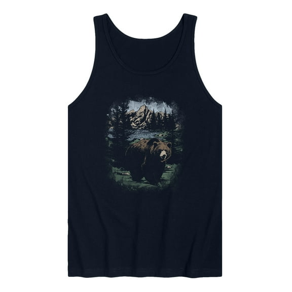Instant Message - Bear Nature Scene - Men's Sleeveless Graphic Tank