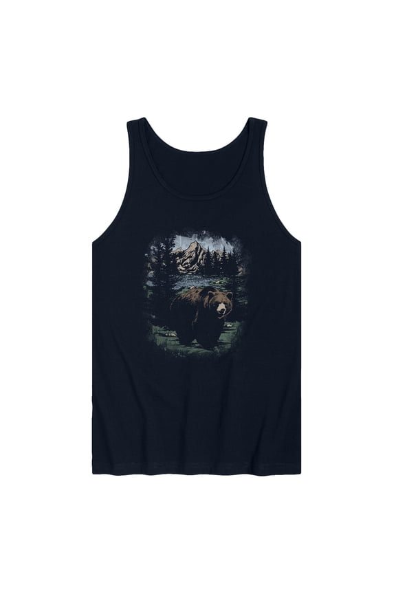 - Bear Nature Scene Graphic Tank Top