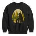 thumbnail image 1 of Instant Message - Bear Roasting Marshmallows - Toddler & Youth Crewneck Fleece Sweatshirt, 1 of 6