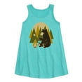 thumbnail image 1 of Instant Message - Bear Roasting Marshmallows - Toddler & Youth Girls A-line Dress, 1 of 5