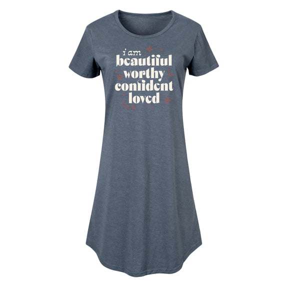 Instant Message - Beautiful Worthy Confident Loved Graphic T-shirt Dress