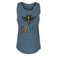 thumbnail image 1 of Instant Message - Bee Happy Rainbow - Women's Racerback Tank, 1 of 5