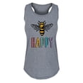 thumbnail image 1 of Instant Message - Bee Happy Rainbow - Women's Racerback Tank, 1 of 5