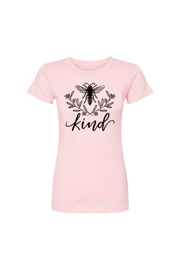 - Bee Kind Floral - Juniors Fitted Graphic T-Shirt