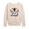 thumbnail image 1 of Instant Message - Bee Kind Floral - Women's French Terry Long Sleeve Pullover, 1 of 5