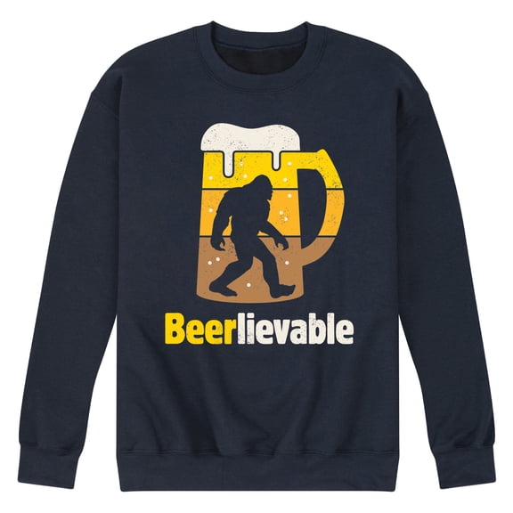 Instant Message - Beer-lievable - Sasquatch - Men's Crew Neck Fleece Pullover