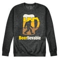 thumbnail image 1 of Instant Message - Beer-lievable - Sasquatch - Men's Crew Neck Fleece Pullover, 1 of 6