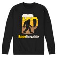 thumbnail image 1 of Instant Message - Beer-lievable - Sasquatch - Men's Crew Neck Fleece Pullover, 1 of 6