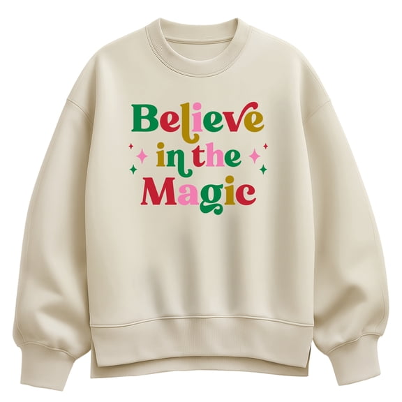 Instant Message - Believe In The Magic Oversized Fleece Crew Sweatshirt