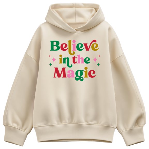 Instant Message - Believe In The Magic Oversized Fleece Hoodie Sweatshirt
